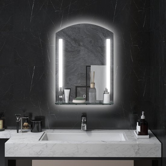 Badkamerspiegel 50x70 cm met Verlichting en Planchet
