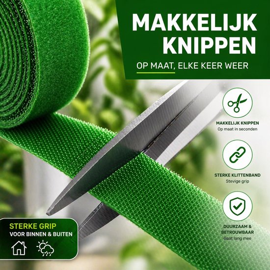 24ME® - 10M Plant Klittenband - Bindmaterialen - Incl. Bewaar Etui - Binnen- en Buiten Gebruik - Binddraad voor Planten
