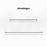 Douchestang - Zilver - 66 cm tot 99 cm - Universeel - Douchestang Uitschuifbaar - Douchestang zonder Boren - Douchestang Verstelbaar - Douchegordijnstang - Gordijnstang