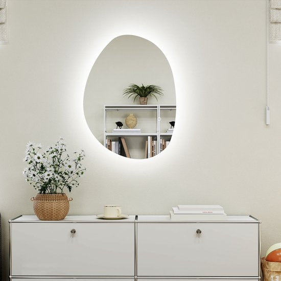 4goodz Asymmetrische Badkamerspiegel met LED-verlichting 70x50 cm