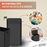 Luzzo® Loft Groente Afvalbak Zwart - Aanrecht Afvalbakje 5 liter - Uitneembare Binnenbak - Neerzetten/Ophangen - Zwart