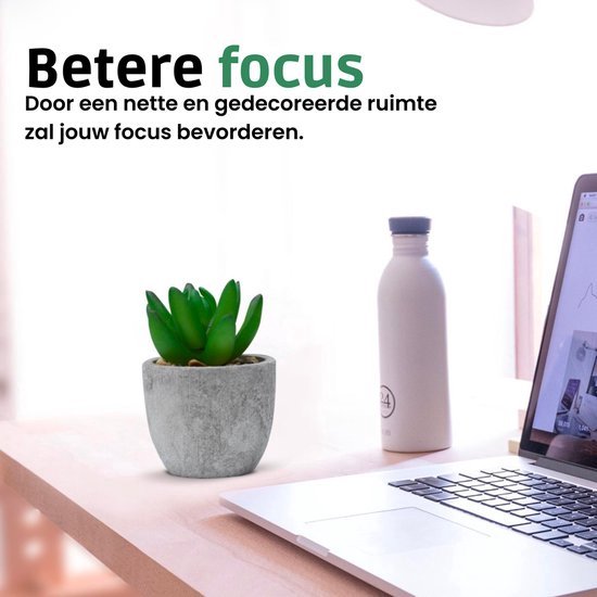 GreenDream® Mini Kunstplanten - Vetplanten in Pot 6 stuks - Cadeautip