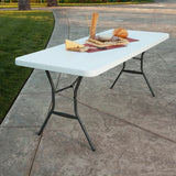Lifetime® Kunststof tafel opvouwbaar campingtafel - Wit - 182x76x74cm
