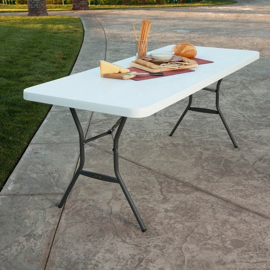 Lifetime® Kunststof tafel opvouwbaar campingtafel - Wit - 182x76x74cm