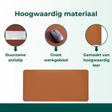 AKSA Home® Muismat XXL - Bureaumat met Anti-Slip - Bureau Onderlegger voor Kantoor - 40 x 80 cm - Bruin