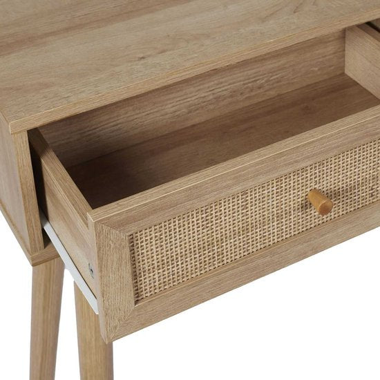 Side Table Bali met Rattan voorzijde 29x100x81 cm - Gangtafel - Bruin