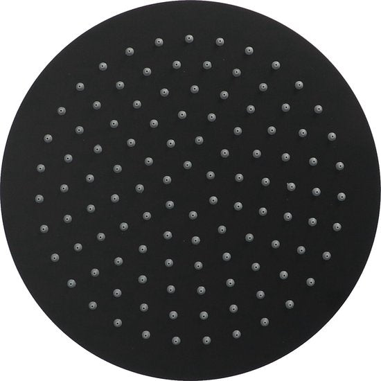Luzzo® Regendouchekop Ø25 cm - Universele extra Platte Hoofddouche Rond RVS - Zwart
