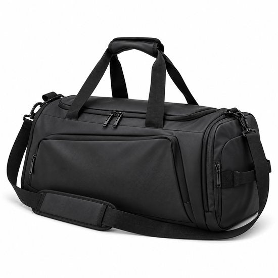 Sporttas 40L – 3-in-1 Sporttas, Reistas & Rugzak – Met Schoenenvak – Schoudertas met Rugzakbanden – Weekendtas – 58 × 26 × 26 cm – Zwart