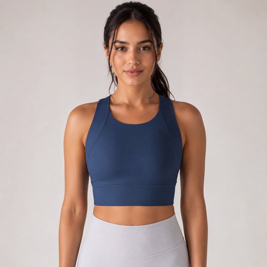 SparkNine Coreshield sportbeha - met ingebouwde pads - S - blauw - push-up sport-bh - high impact ondersteuning - push-up - ademend