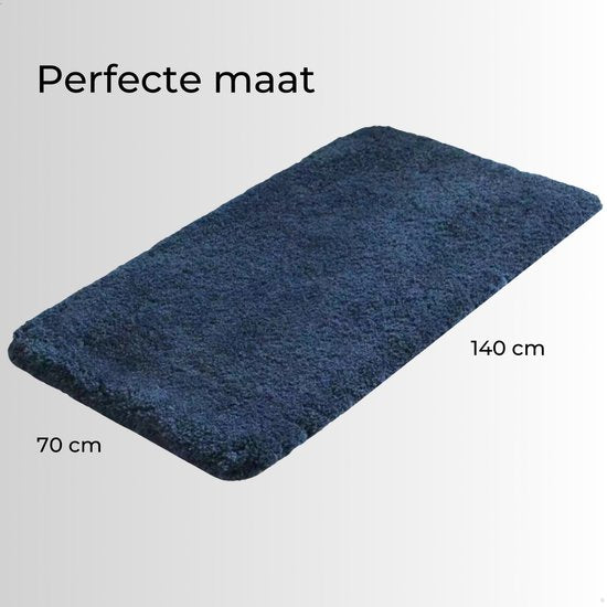 AKSA Home® Badmat 70x140 cm - Grote douchemat antislip - Badmat antislip - Badkamermat - Vloerkleed - Donkerblauw