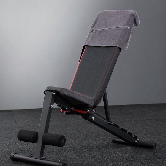 SparkNine Microvezel Handdoek - met ritsvak - S - 38x94 cm - grijs - handig & functioneel - sneldrogend - absorberend & super zacht