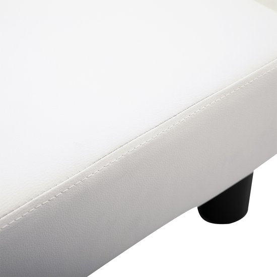 4goodz Hocker Kunstleren Voetenbank Poef 02-0240 - Wit