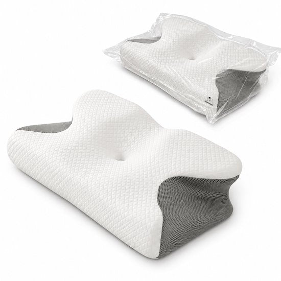 Memory Foam Hoofdkussen – Hoofdkussen voor Zijslapers & Rugslapers – Contourkussen – Ademende 3D Mesh Hoes – Wasbare Hoes – 66 x 35 cm