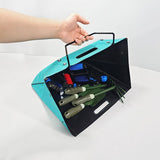 Ladder Gereedschapstas – Opvouwbare Ladder Tool Bag met Haken – Extra Sterk 600D Oxford – Gereedschap Organizer voor Ladder – Lichtblauw
