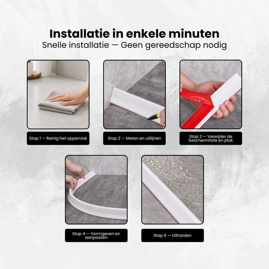 Waterkering - Siliconen - 1 Meter - Zelfklevende Kitrand - Waterdrempel - Douche dorpel