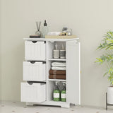 4goodz Buffetkast Badkamer Ladekast, 3 Laden, 3 Planken, MDF, Wit