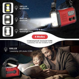 NovaWare NoodRadio Solar Opwindbaar - FM-AM - Powerbank Zonneenergie met 20.000mAh - Survival Noodpakket - Draagbare Radio op batterijen – Rood