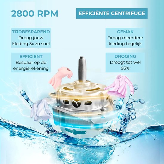 Lodgy® - Centrifuge - Droogzwierder - Centrifuge voor Wasgoed - Mini Wasdroger - AAA+