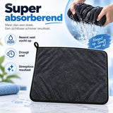 Microvezel Droogdoek Auto 60 x 40 cm - Autodroogdoek - Poetsdoek Zwart - 5 stuks