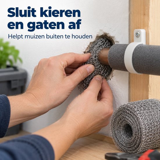 Muizengaas RVS – 7x Muizenweringsgaas 15 cm x 5 Meter – Rattengaas RVS – Stootvoegrooster – Ongediertewering voor Muizen, Ratten en Marters – Roestvrij Staal