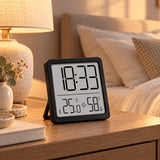 Digitale Thermometer Hygrometer met Klok – Binnen Thermometer – Luchtvochtigheidsmeter – Groot LCD Display – Temperatuur, Luchtvochtigheid & Tijd – Zwart