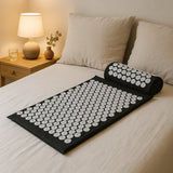 Spijkermat Set met Kussen - 64x44 cm - Zwart - Acupressuur Mat & Spijkerbed - Inclusief Acupunctuur Kussen - Shakti Massage Ervaring
