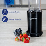 Safecourt kitchen - Smoothie Blender - Blender 1200W - Smoothie Maker - Inclusief to go bekers - Zwart