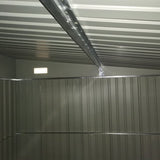 Metalen Tuinschuur met Schuin Dak - Dubbele Vergrendelbare Deuren - 2,8 x 3,45 x 2,01m - Grijs