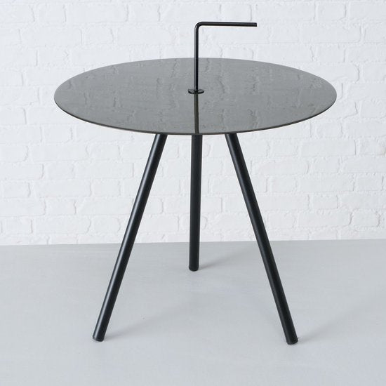 Boltze® Tobo Bijzettafel-set 2 stuks 35x52/45x58 cm - Zwart/Kaki