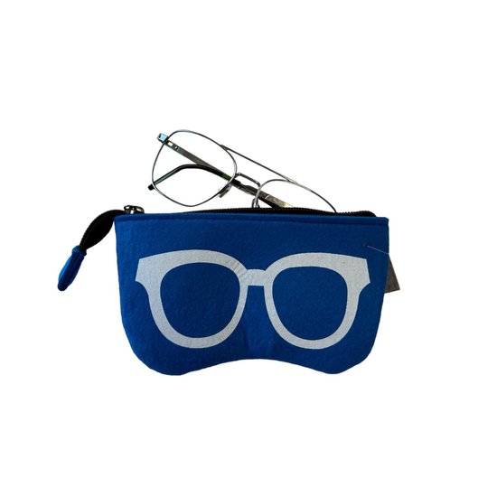 Brillenetui - Blauw - Vilt - Brillen etui - Bril Beschermer - Brillendoos - Brillenkoker - Brillenhoes