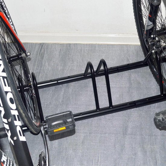 4toolz stabiel stalen fietsenrek voor drie fietsen - Zwart