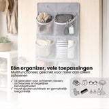 Schoenenkast Hangend - Schoenenzak 6 vakken - Opbergen van Schoenen aan Deur - Schoenenzak Grijs - Oplossing voor rondslingerende schoenen - Hoogwaardige Schoenenkast