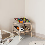 Fixwood 2-laags Opbergrek met 4 Uitneembare Boxen – Speelgoed Organizer - Keukenrek - Multi-functioneel Opbergmeubel – 55 x 39 x 62 cm – Hout & Kunststof