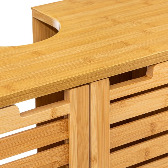 Sicela Wastafelonderkast met Uitsparing - 28x60x80 cm - Wastafelmeubel Bamboe
