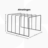 LP Opbergsysteem - Zwart - Elpee Opbergrek - Platenrek van Metaal - Opbergrek LP - Vinyl OpbergSysteem - 50 tot 60 Platen - Bordenstandaard