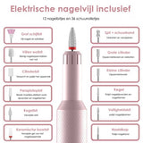 Vesfy Elektrische Nagelvijl - 20000 RPM - Draadloos & Oplaadbaar - 12 Bitjes + 36 Schuurrolletjes - Manicure & Pedicure - Valentijn