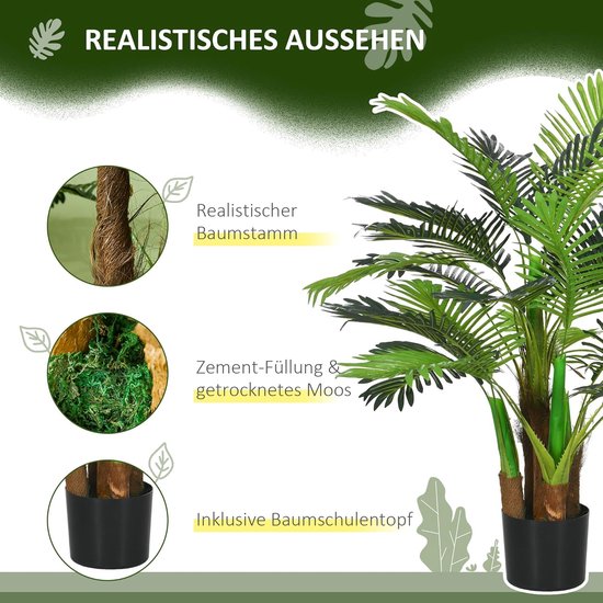 4goodz Kunstplant Plant Kunstpalm, 100 cm met 27 Takken