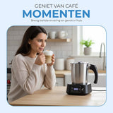 NovaWare Melkopschuimer met Schenktuit - Elektrisch – 5-in-1 Melkopschuimer Electrisch – Milk Frother - Melkschuimer Voor Melk – Melkklopper - RVS