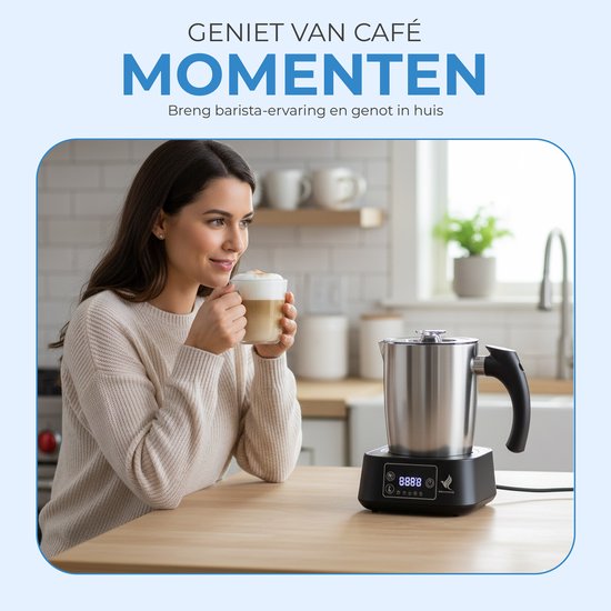 NovaWare Melkopschuimer met Schenktuit - Elektrisch – 5-in-1 Melkopschuimer Electrisch – Milk Frother - Melkschuimer Voor Melk – Melkklopper - RVS