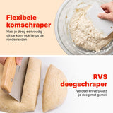 Zuurdesem Starterset – Complete Broodbakset met Rijsmand 23 cm – Glazen Starterpot – Deense Deeggarde – Deegschrapers – Broodmesje – Bakset voor Zuurdesembrood