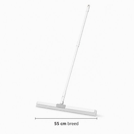 Vloertrekker met Steel – Douchewisser – Vloerwisser – Trekker voor Badkamer – Watertrekker – Vloertrekker 55 cm – Wit