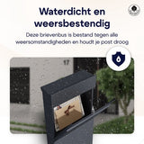 4gardenz® Vrijstaande Brievenbus - Gegalvaniseerd Staand met Slot - Antraciet