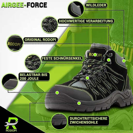 Rodopi® AIRGEE Force S3 Veiligheidsschoenen - Werkschoenen