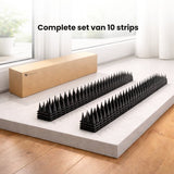 Antiklimstrips - 5 meter (10x 50 cm) - Zwart - Duivenpinnen - Duivenverjager - Vogelverjager - Kattenverjager - Kattenschrik - Vogelwering - Vogelpinnen
