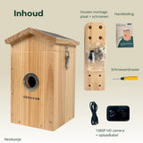 Vogelview Nestlife360 - Vogelhuisje met Camera - Hout - AI vogelherkenning - 1080p HD - Audio - Met zonnepaneel