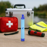 NovaWare® Waterfilter Survival Straw – Waterfles - Survival Kit & Outdoor - Water Filter - BPA-vrij - Noodpakket – Filtert 2000L