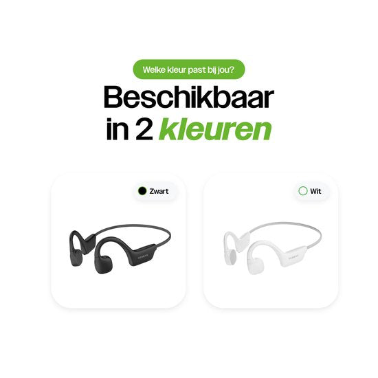 REBØNE® Core Bone Conduction Headphone – Draadloze oordopjes - Sport Oortjes Draadloos – Open Ear Hardloop Oordopjes – Bluetooth – 9 uur speeltijd – IPX5 – Zwart