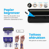NovaWare® Thermische Printer A4 - Sticker Printer - Pocket Printer - Mini Printer voor Mobiel - Laptop - tablet - Verzendlabel - Barcode - Tattoo - Portable Printer - Shipping Label - Zwart