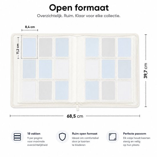 Toploader Binder - 252 Speelkaarten - Verzamelmap voor 3 4 inch Toploaders - Kaartenmap - 9 Pocket