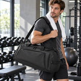 Sporttas 40L – 3-in-1 Sporttas, Reistas & Rugzak – Met Schoenenvak – Schoudertas met Rugzakbanden – Weekendtas – 58 × 26 × 26 cm – Zwart